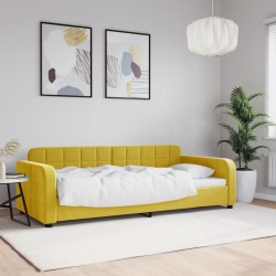 vidaXL Sofá cama terciopelo amarillo 90x200 cm