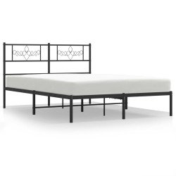 vidaXL Estructura de cama con cabecero metal negro 160x200 cm
