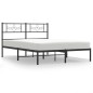 vidaXL Estructura de cama con cabecero metal negro 160x200 cm vidaXL Estructura de cama con cabecero metal negro 160x200 cm