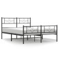 vidaXL Estructura de cama cabecero y pie de cama metal negro 150x200cm vidaXL Estructura de cama cabecero y pie de cama metal negro 150x200cm
