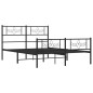 vidaXL Estructura de cama cabecero y pie de cama metal negro 150x200cm vidaXL Estructura de cama cabecero y pie de cama metal negro 150x200cm