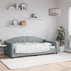 vidaXL Sofá cama tela gris claro 90x190 cm