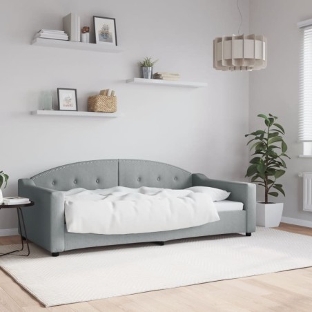 vidaXL Sofá cama tela gris claro 90x190 cm