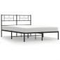 vidaXL Estructura de cama con cabecero metal negro 135x190 cm vidaXL Estructura de cama con cabecero metal negro 135x190 cm