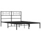 vidaXL Estructura de cama con cabecero metal negro 135x190 cm vidaXL Estructura de cama con cabecero metal negro 135x190 cm