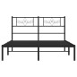 vidaXL Estructura de cama con cabecero metal negro 135x190 cm vidaXL Estructura de cama con cabecero metal negro 135x190 cm