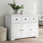 vidaXL Aparador BODO madera maciza de pino blanco 115x43x79,5 cm