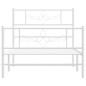 vidaXL Estructura cama metal cabecero y pie de cama blanca 100x190 cm vidaXL Estructura cama metal cabecero y pie de cama blanca 100x190 cm