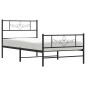 vidaXL Estructura de cama con cabecero y estribo metal negro 100x190cm vidaXL Estructura de cama con cabecero y estribo metal negro 100x190cm