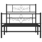 vidaXL Estructura de cama con cabecero y estribo metal negro 100x190cm vidaXL Estructura de cama con cabecero y estribo metal negro 100x190cm