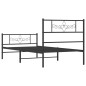 vidaXL Estructura de cama con cabecero y estribo metal negro 100x190cm vidaXL Estructura de cama con cabecero y estribo metal negro 100x190cm