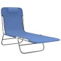 vidaXL Tumbonas plegables 2 uds acero y textilene azul