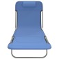 vidaXL Tumbonas plegables 2 uds acero y textilene azul