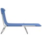 vidaXL Tumbonas plegables 2 uds acero y textilene azul