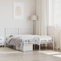 vidaXL Estructura cama metal con cabecero y estribo blanco 160x200 cm