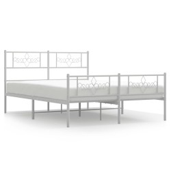 vidaXL Estructura cama metal con cabecero y estribo blanco 160x200 cm