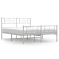 vidaXL Estructura cama metal con cabecero y estribo blanco 160x200 cm