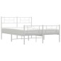 vidaXL Estructura cama metal con cabecero y estribo blanco 160x200 cm