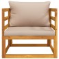 vidaXL Sillón de jardín madera maciza acacia con cojines gris taupe vidaXL Sillón de jardín madera maciza acacia con cojines gris taupe