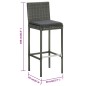 vidaXL Taburetes de cocina con cojines 6 uds ratán sintético gris vidaXL Taburetes de cocina con cojines 6 uds ratán sintético gris