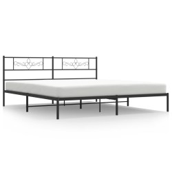 vidaXL Estructura de cama con cabecero metal negro 183x213 cm