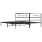 vidaXL Estructura de cama con cabecero metal negro 183x213 cm vidaXL Estructura de cama con cabecero metal negro 183x213 cm