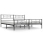 vidaXL Estructura de cama cabecero y pie de cama metal negro 193x203cm vidaXL Estructura de cama cabecero y pie de cama metal negro 193x203cm