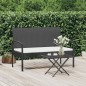 vidaXL Banco de jardín con cojín ratán sintético negro 105 cm vidaXL Banco de jardín con cojín ratán sintético negro 105 cm