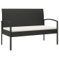 vidaXL Banco de jardín con cojín ratán sintético negro 105 cm vidaXL Banco de jardín con cojín ratán sintético negro 105 cm