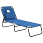 vidaXL Tumbona plegable tela Oxford acero recubrimiento en polvo azul vidaXL Tumbona plegable tela Oxford acero recubrimiento en polvo azul