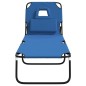 vidaXL Tumbona plegable tela Oxford acero recubrimiento en polvo azul vidaXL Tumbona plegable tela Oxford acero recubrimiento en polvo azul