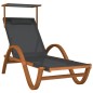 vidaXL Tumbona con dosel textileno gris y madera maciza de álamo vidaXL Tumbona con dosel textileno gris y madera maciza de álamo