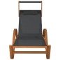 vidaXL Tumbona con dosel textileno gris y madera maciza de álamo vidaXL Tumbona con dosel textileno gris y madera maciza de álamo