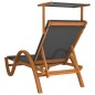 vidaXL Tumbona con dosel textileno gris y madera maciza de álamo vidaXL Tumbona con dosel textileno gris y madera maciza de álamo