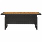 vidaXL Mesa jardín negra 100x50x43/63 cm madera maciza acacia y ratán