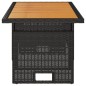 vidaXL Mesa jardín negra 100x50x43/63 cm madera maciza acacia y ratán