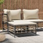 vidaXL Taburete de jardín con cojín ratán sintético beige vidaXL Taburete de jardín con cojín ratán sintético beige
