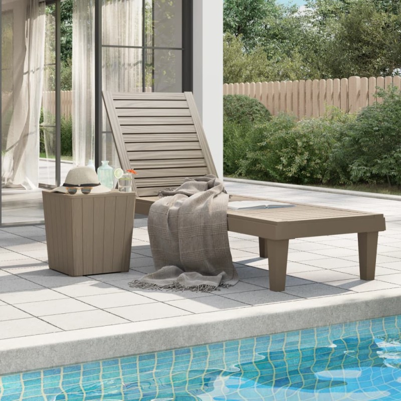 vidaXL Tumbona polipropileno marrón claro 155x58x83 cm vidaXL Tumbona polipropileno marrón claro 155x58x83 cm