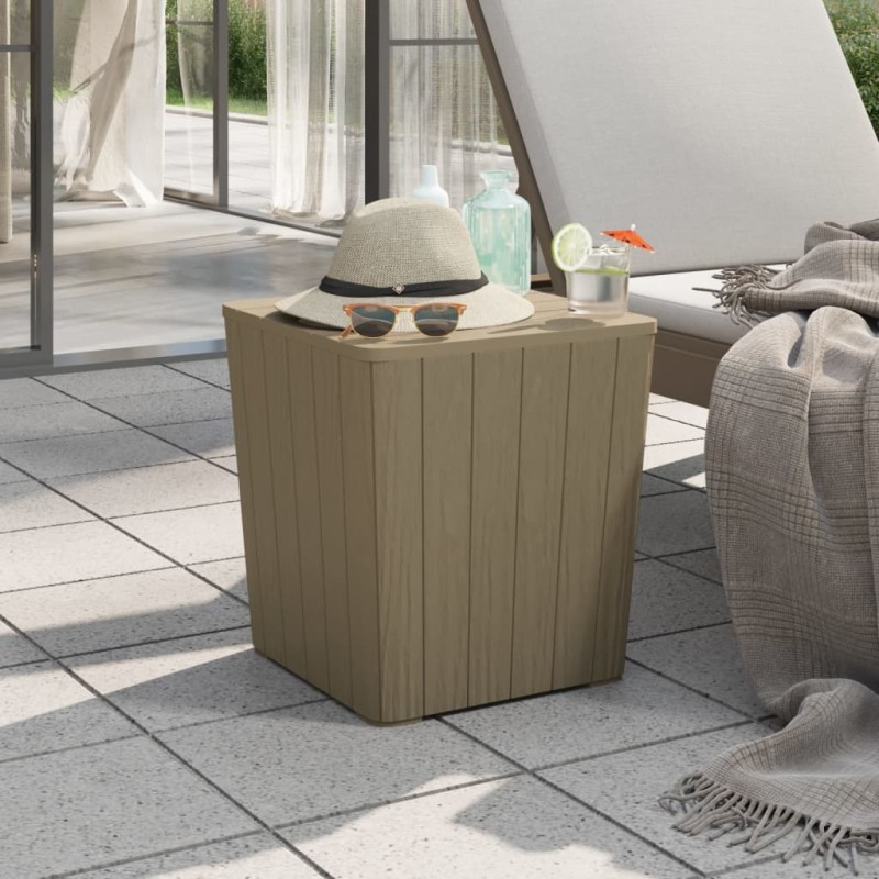 vidaXL Mesa de jardín con tapa extraíble polipropileno marrón claro vidaXL Mesa de jardín con tapa extraíble polipropileno marrón claro