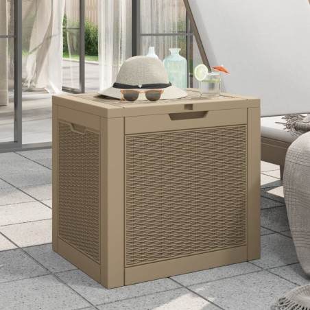 vidaXL Caja de almacenaje de jardín PP marrón claro 55,5x43x53 cm