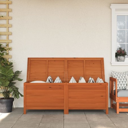 vidaXL Arcón de jardín madera maciza abeto marrón 150x50x56,5 cm