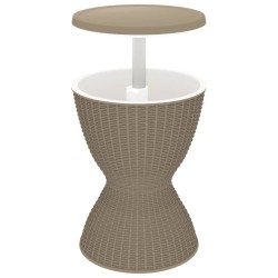 vidaXL Mesa nevera 3 en 1 polipropileno marrón claro