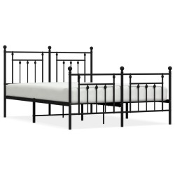 vidaXL Estructura de cama cabecero y pie de cama metal negro 140x190cm