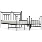 vidaXL Estructura de cama cabecero y pie de cama metal negro 140x190cm