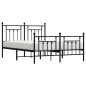 vidaXL Estructura de cama cabecero y pie de cama metal negro 140x190cm