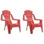 vidaXL Sillas de jardín niños 2 uds aspecto madera PP rojo 37x34x44 cm vidaXL Sillas de jardín niños 2 uds aspecto madera PP rojo 37x34x44 cm