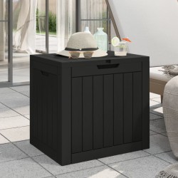 vidaXL Caja de almacenaje de jardín polipropileno negra 55,5x43x53 cm