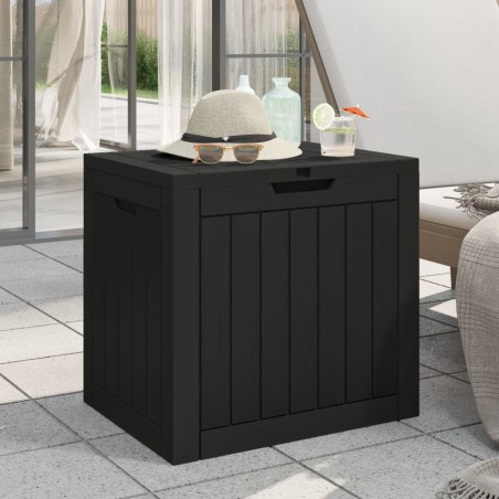 vidaXL Caja de almacenaje de jardín polipropileno negra 55,5x43x53 cm