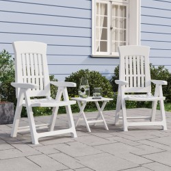 vidaXL Sillas reclinables de jardín 2 unidades PP blanco