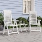 vidaXL Sillas reclinables de jardín 2 unidades PP blanco vidaXL Sillas reclinables de jardín 2 unidades PP blanco